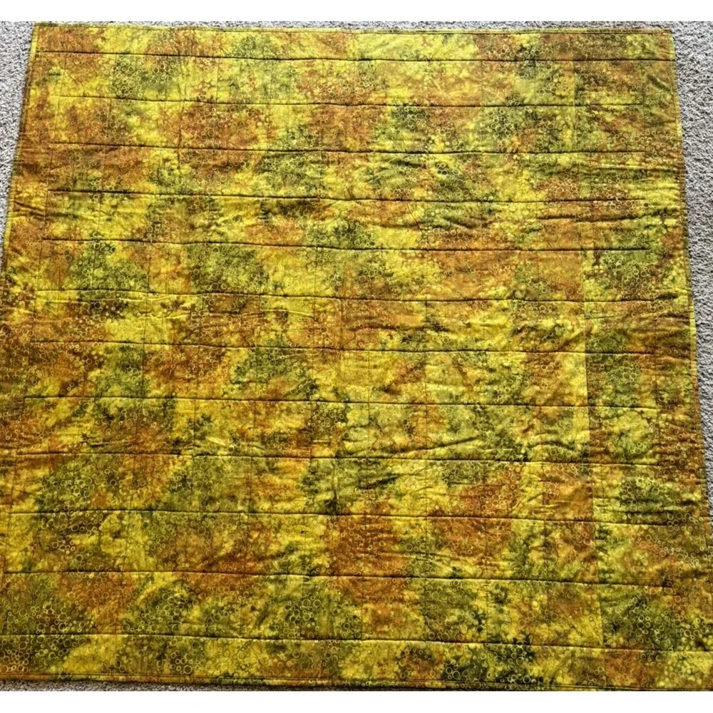 Vintage Handmade Patchwork Quilt Christmas Lap Blanket/Throw Fall/Harvest 48”
